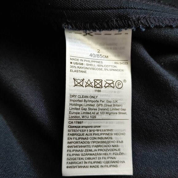 NWOT Banana Republic Bi-Stretch Wrap Side Slit Navy Blue Pencil Skirt (2 US) - Picture 10 of 15